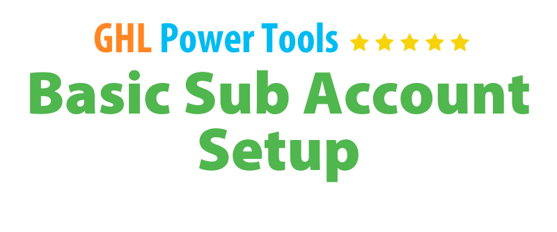 New SUB ACCOUNT Setup