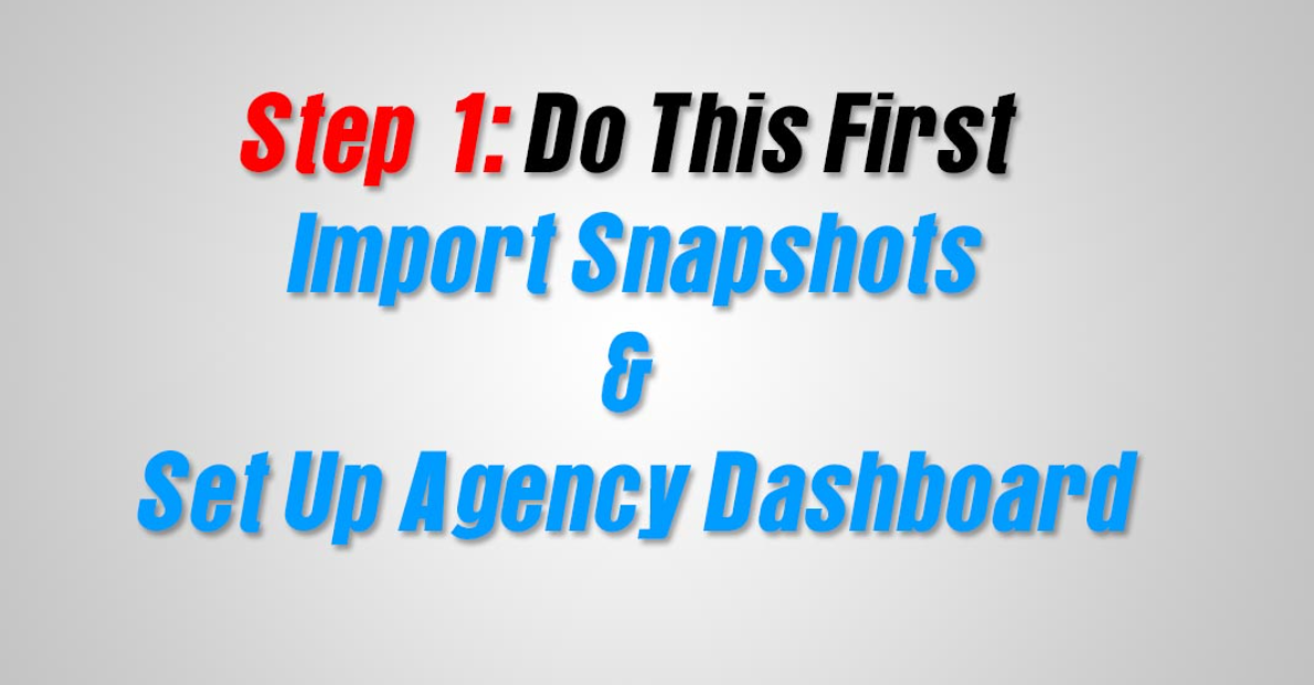 * DO THIS FIRST - Set Up Agency Links